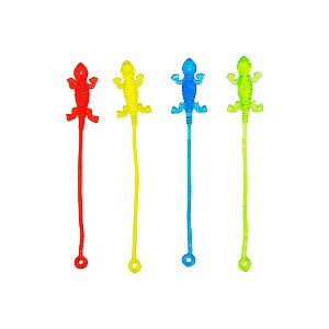 Mini Brinquedo Lagartixa Rasteja Gruda - Cores Sortidas - 6 unidades - Rizzo