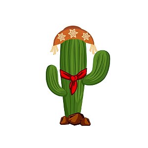 Painel Decorativo - Cacto Cangaço De Festa Junina - 34x53cm - 1 unidade - Piffer - Rizzo
