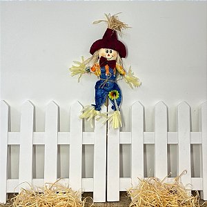 Espeto para Jardim Espantalho de Festa Junina - Vinho - 47,5x21,5cm - 1 unidade - Rizzo