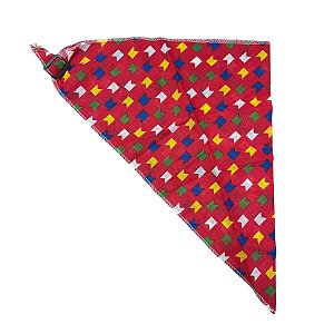 Lenço Caipira M - Estampa Banderolas Caipira - Vermelho - 1 unidade - Rizzo