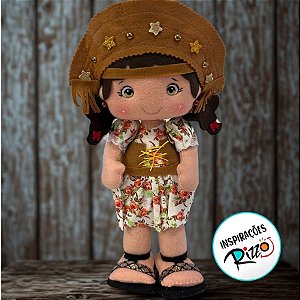 Menina em Feltro - Cangaceira Festa Junina - 13x31x7cm - 1 unidade - Rizzo