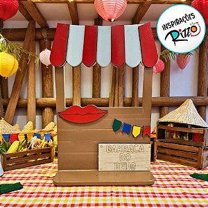 Barraca Do Beijo Em MDF De Festa Junina - 18x27,5cm - 1 unidade - Rizzo
