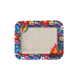 Bandeja Laminada R5 De Festa Junina - Arraiá Bão Demais - 40x30cm - 1 unidade - Cromus - Rizzo