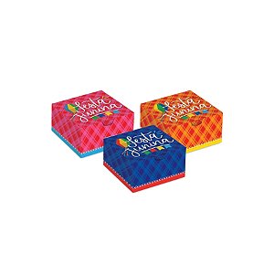 Caixa Para Lembrancinha - Arraiá Bão Demais - 8,5x8,5x3,5cm - 10 unidades - Cromus - Rizzo