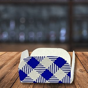 Forminhas para Doces 4 Pétalas Xadrez Azul - 30 unidades - Rizzo