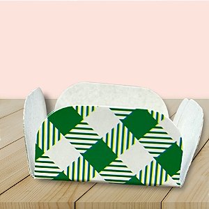 Forminhas para Doces 4 Pétalas Xadrez Verde - 30 unidades - Rizzo