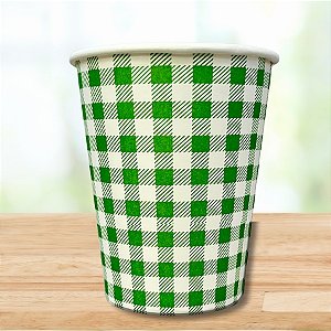 Copo De Papel Xadrez Verde - 270ml - 10 unidades - Rizzo