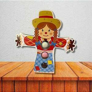 Porta Brigareiro 3 Cavidades Com Blister - Festa Junina Espantalha - 22,5x2,5x23,5cm - 1 unidade - Decora Doces - Rizzo