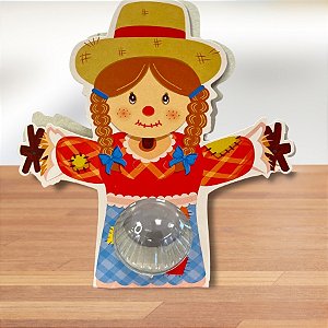 Porta Brigareiro 1 Cavidade Com Blister - Festa Junina Espantalha - 12,5x2x13,3cm - 5 unidades - Decora Doces - Rizzo