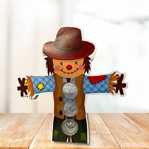Porta Brigareiro 3 Cavidades Com Blister - Festa Junina Espantalho - 22,5x2,5x23,5cm - 1 unidade - Decora Doces - Rizzo