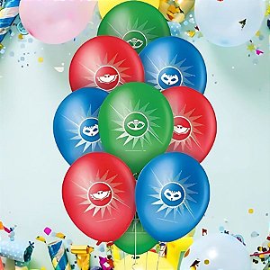 Balão Festa Decorado 9" 23cm - PJ Masks - 25 unidades - Regina - Rizzo