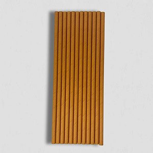 Canudo Ecológico Biodegradável em Papel Kraft Escuro - 19cm - 12 unidades - Rizzo