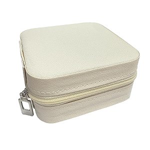 Mini Porta Jóias Portátil - Bege - 1 unidade - Rizzo