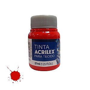 Tinta Para Tecido 37ml - Vermelho Tomate - 1 unidade - Acrilex - Rizzo