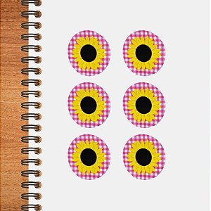 Adesivo Redondo Decorativo Girassol - 3x3cm - 30 unidades - Stickr - Rizzo