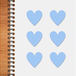 Adesivo Coração Azul Bebê - 1,5x1,5cm - 100 unidades - Stickr - Rizzo