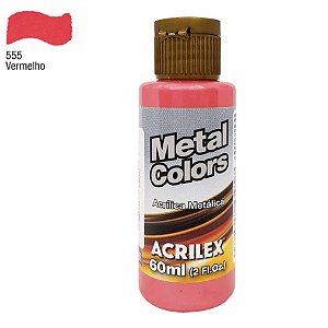 Tinta Acrílica Metal Colors 60ml - Vermelho - 1 unidade - Acrilex - Rizzo