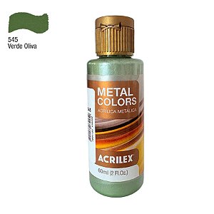 Tinta Acrílica Metal Colors 60ml - Verde Oliva - 1 unidade - Acrilex - Rizzo