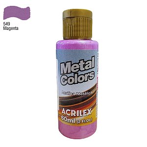 Tinta Acrílica Metal Colors 60ml - Magenta - 1 unidade - Acrilex - Rizzo