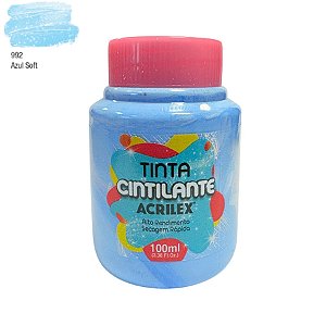 Tinta Cintilante Artesanato 100ml - Azul Soft - 1 unidade - Acrilex - Rizzo