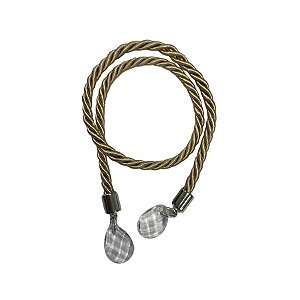 Cordão Decorativo Com Pingente Gota - Caqui Com Prata - 33,5cm - 1 unidade - Rizzo