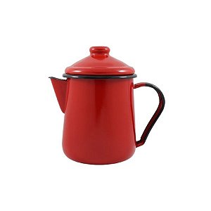 Leiteira Esmaltada Tradicional Nº 12 Para Derreter Velas  - Vermelho - 1100ml - 18cm - 1 unidade - Rizzo