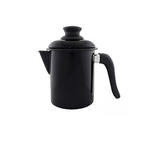 Leiteira Esmaltada Nº 10 Para Derreter Velas  - Preto - 900ml - 18cm - 1 unidade - Rizzo
