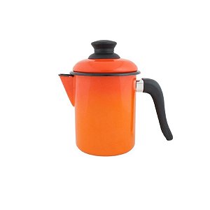 Leiteira Esmaltada Nº 10 Para Derreter Velas  - Laranja - 900ml - 18cm - 1 unidade - Rizzo