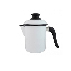 Leiteira Esmaltada Nº 10 Para Derreter Velas  - Branco - 900ml - 18cm - 1 unidade - Rizzo