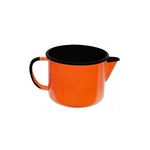 Caneca Esmaltada com Bico 12 Para Derreter Velas - Laranja - 1000ml - 12x9.5cm - 1 unidade - Rizzo