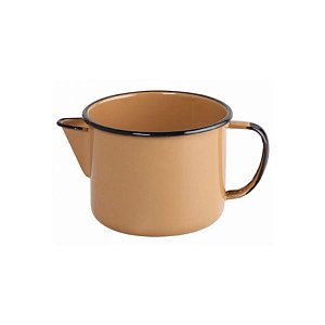 Caneca Esmaltada com Bico 12 Para Derreter Velas - Marrom - 1000ml - 12x9.5cm - 1 unidade - Rizzo