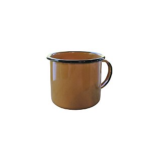 Caneca Esmaltada 08 - Marrom - 370ml - 8x7.6cm - 1 unidade - Rizzo
