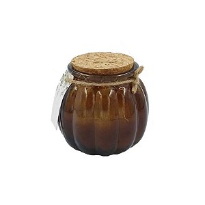 Vela Perfumada de Parafina SUP no Vidro Âmbar com Rolha e Etiqueta – 6x8x8cm - 1 unidade - Rizzo