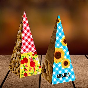 Cone De Papel Decorativo Festa Junina - 7x17x7cm - 4 unidades - Regina - Rizzo