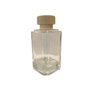 Frasco Difusor De Vidro Transparente Com Tampa Branca - Rosca 28 - 200ml - 6x12,5cm - 1 unidade - Rizzo