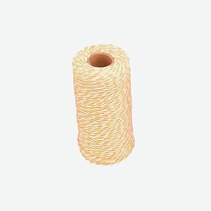 Fio Barbante Amarelo Claro e Branco - 50m - 1 unidade - Rizzo