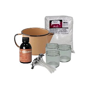 Kit Para Vela Artesanal Iniciante Com Essência Herbal - 1 unidade - Rizzo