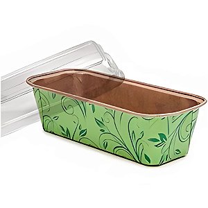 Forma Plumpy Borda Enrolada com Tampa 250g - Verde - 16x6,5x4,5cm - 5 unidades - Ecopack - Rizzo