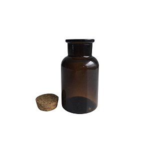 Frasco de Vidro Âmbar com Rolha de Cortiça - 125ml - 5,5x11cm - 1 unidade - Rizzo