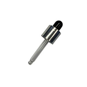 Conta Gotas Prime - Prata e Preto - Rosca 13/415 - 6,25cm - 1 unidade - Rizzo