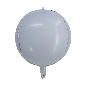 Balão de Festa Metalizado 60" 150cm - Órbita 4D Branco - 1 unidade - Rizzo