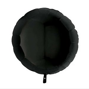 Balão de Festa Metalizado 60" 150cm - Órbita 4D Preto - 1 unidade - Rizzo