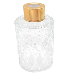 Frasco para Aromatizador e Difusor de Vidro Toulouse Com Tampa Dourada - 150ml - 1 unidade - Rizzo