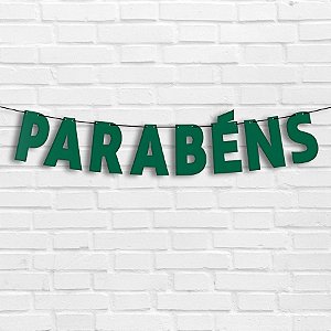 Faixa Parabéns - Festa Colors Verde Escuro - 72x15,5cm - 1 unidades - Regina Festas - Rizzo