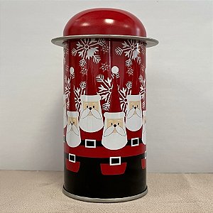 Lata De Metal De Natal - Mini Papais Noéis - 5,5x11cm - 1 unidade - Rizzo