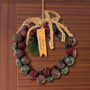 Guirlanda De Natal Com Sinos - Colorido - 16cm - 1 unidade - Rizzo