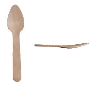 Colher de Madeira - 11cm - 50 unidades - Theoto - Rizzo