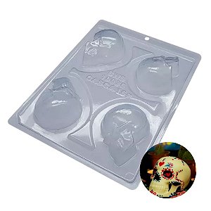 Forma Especial de Acetato - Crânio Médio Halloween - Cód 10036 - 3 unidades - BWB - Rizzo