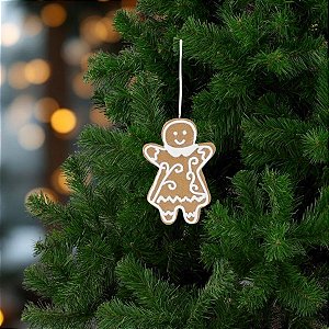 Enfeite Para Pendurar De Natal - Ginger Bread Menina - 11cm - 1 unidade - Cromus - Rizzo