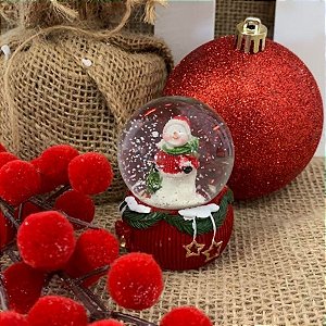 Enfeite Decorativo de Natal - Globo de Neve com Boneco De Neve - 6,2cm - 1 unidade - Cromus - Rizzo